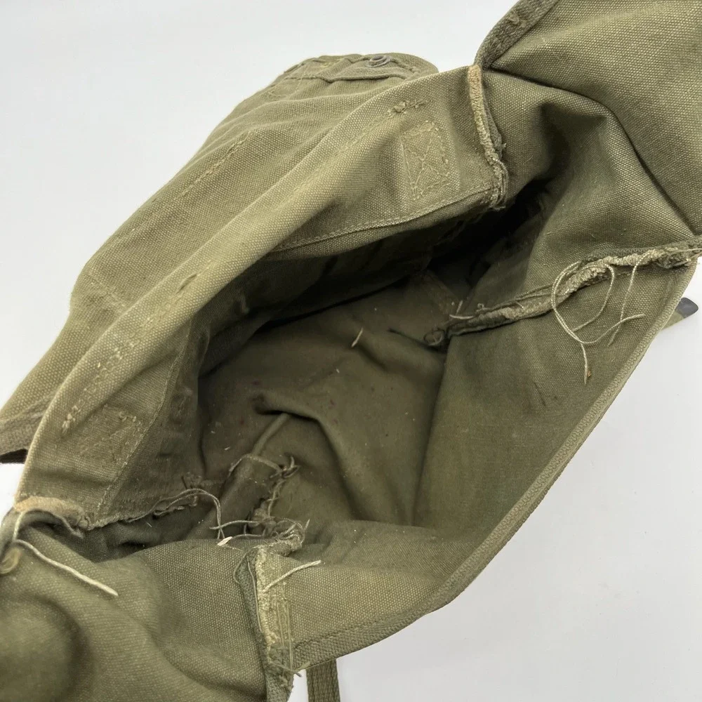 Vtg US Army M1945 Combat Field Pack WWII Korean War OD Canvas Military Bag